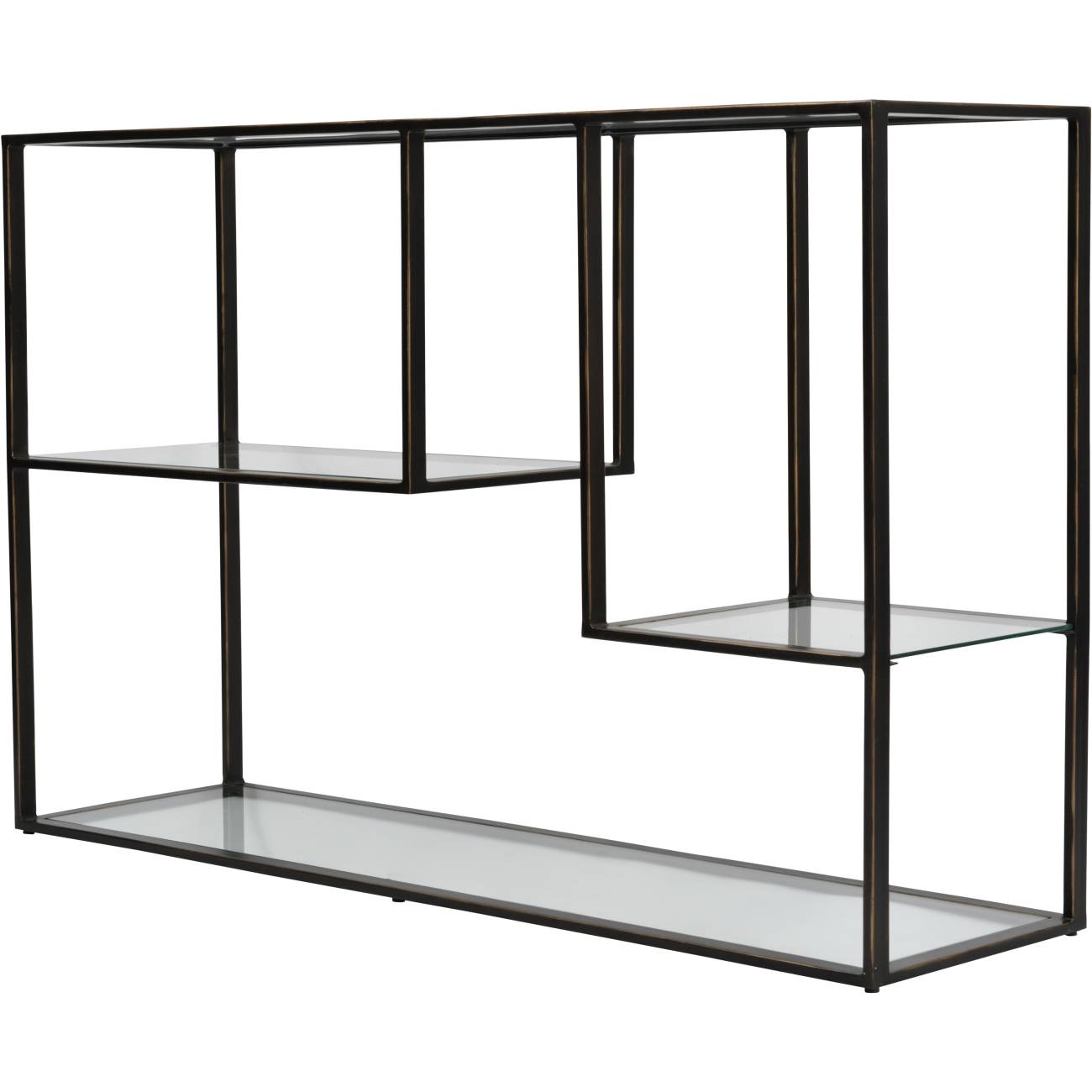 Deveraux Gilded Bronze Metal & Glass Console Table